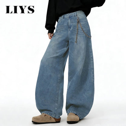 Men's Distressed Baggy Wide Leg Jeans – Y2K Streetwear