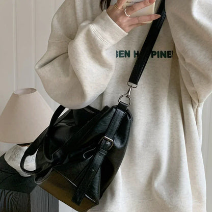 Large Capacity Black Shoulder Bags