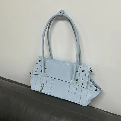 Vintage Studded Shoulder Handbag