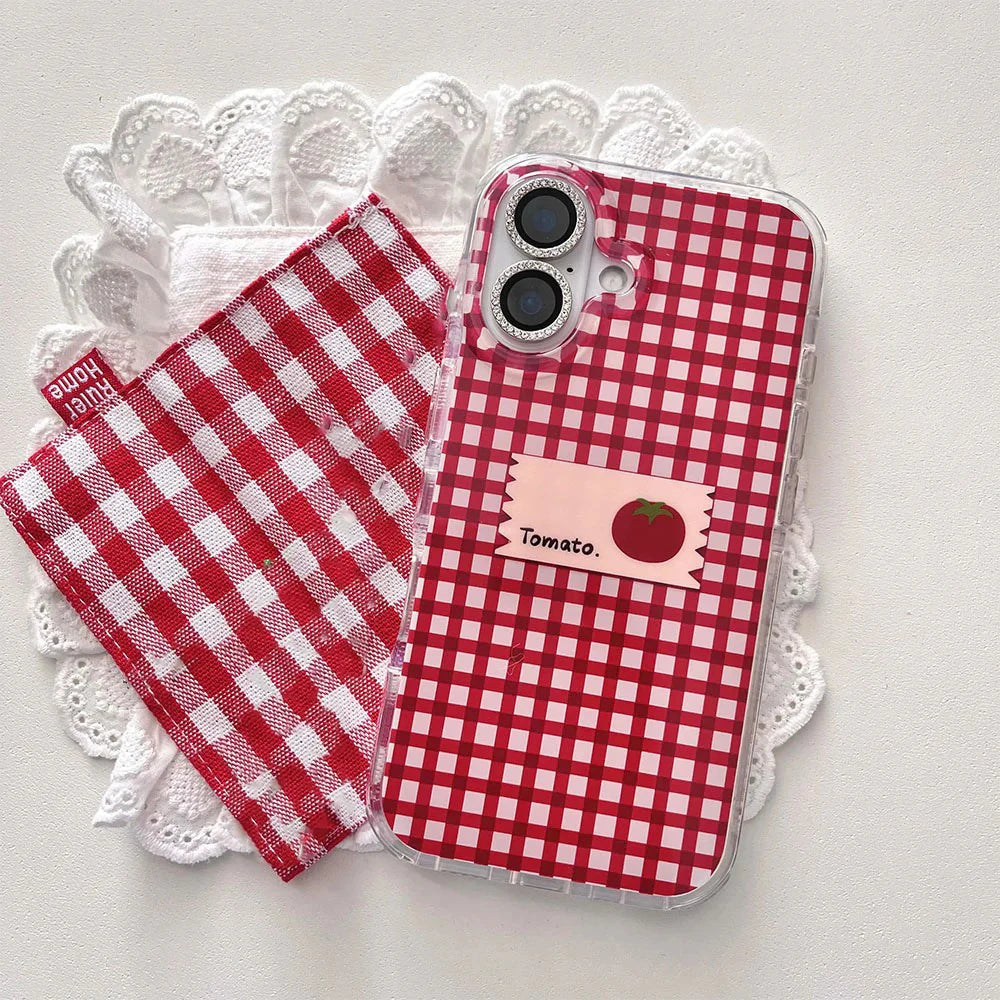 Tomato Checkered Samsung Galaxy Case – Cute Red Plaid Cover S21 to S26