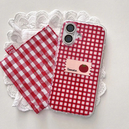 Tomato Checkered Samsung Galaxy Case – Cute Red Plaid Cover S21 to S26