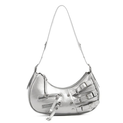 Vintage PU Leather Shoulder Bags For Women Y2K Trendy