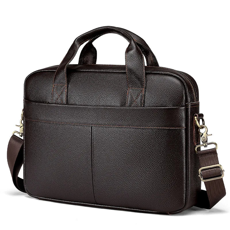Genuine Leather Men's Briefcase – Laptop Shoulder Bag