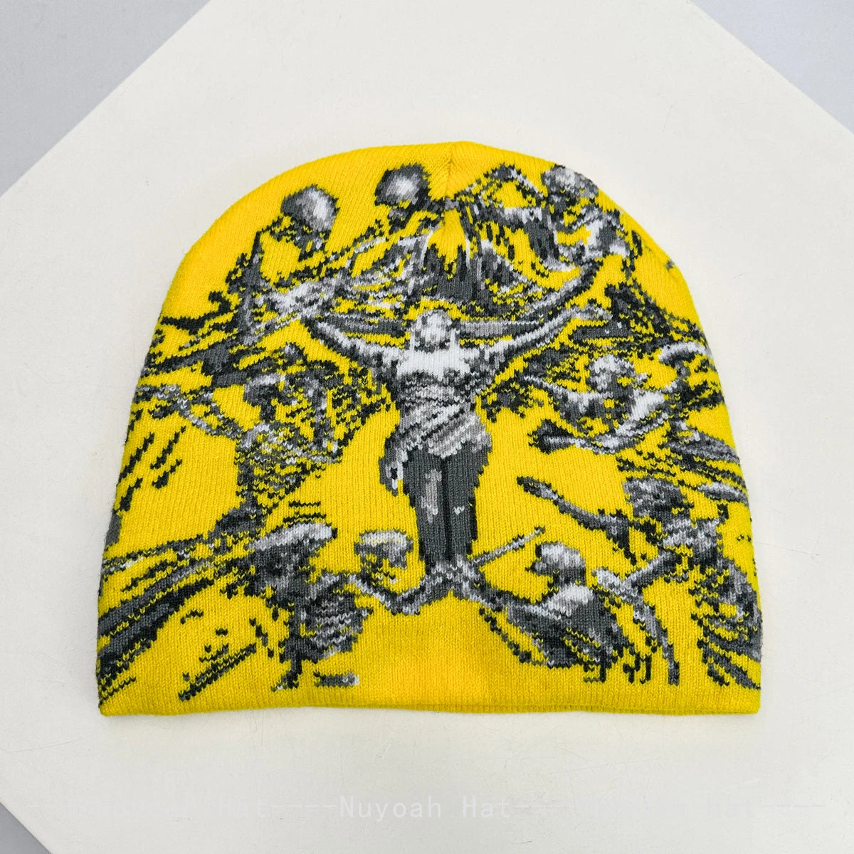 Skull Knitted Beanie Hat – Hip-Hop Streetwear for Men & Women