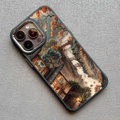 Mountain Peak Lake Vintage Silicone Phone Case