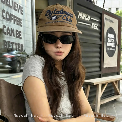 Lateness Club Embroidered Retro Baseball Cap – Vintage Street Style Hat