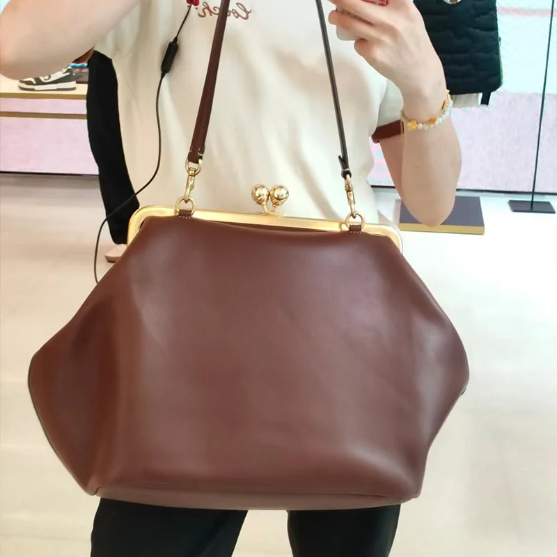 Luxury Design Clip Bag Fashion Largecapacity Frame Handbag