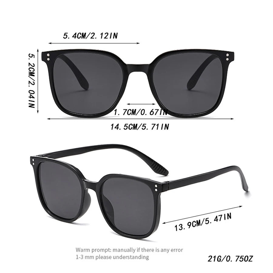 Vintage Square Sunglasses for Women & Men – Oversized Frame