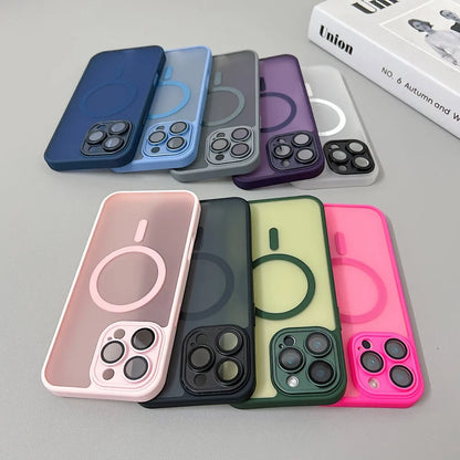 MagSafe iPhone Case Matte Translucent Armor Shockproof Cover