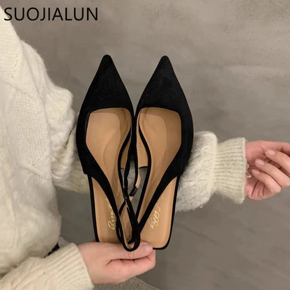 Women's Pointed-Toe Slingback Heels – Low Heel Dress Sandal