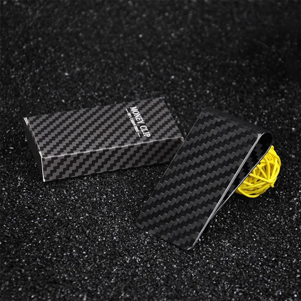 Forged Carbon Fiber Money Clip – RFID Slim Card Holder Wallet