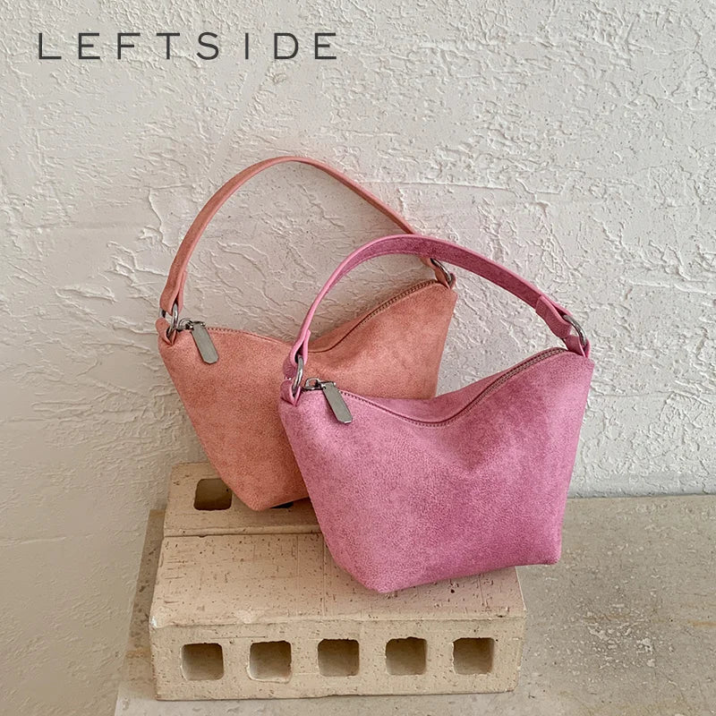Retro Suede Mini Shoulder Bag – Women's Top Handle Handbag