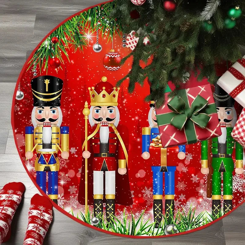 Christmas Tree Skirt – Nutcracker Pattern Holiday Decoration