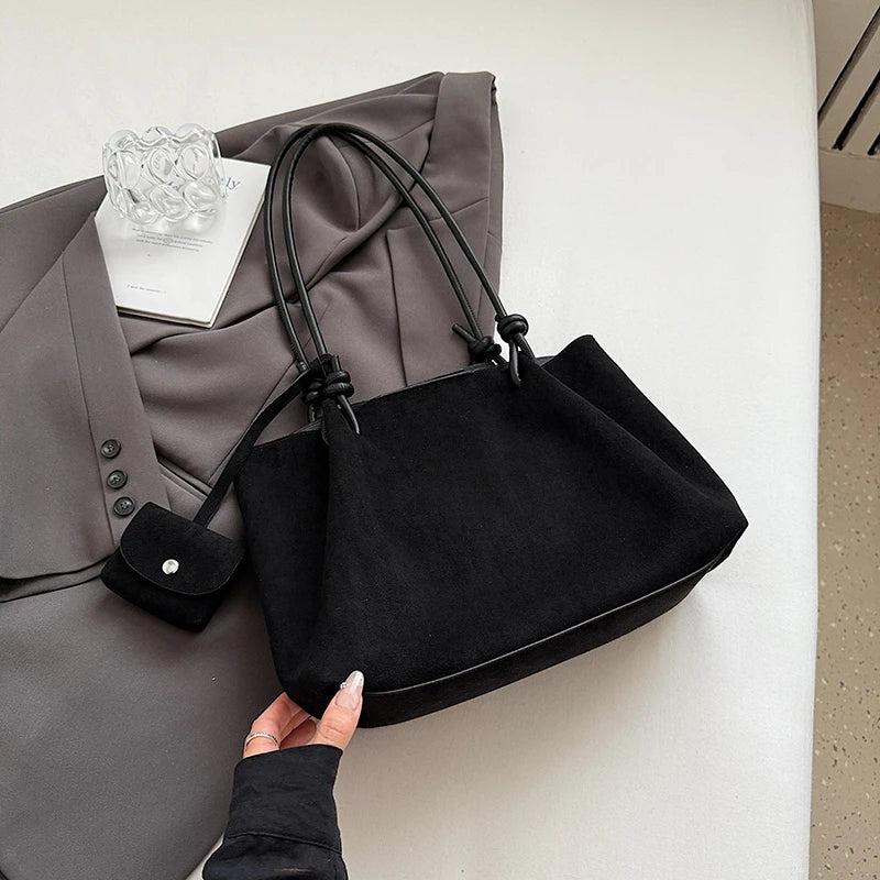 Luxury Faux Suede Tote Bag New Shoulder Bag