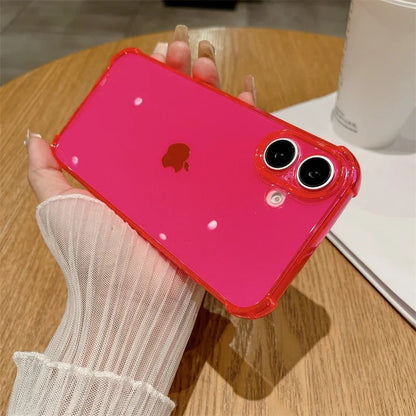 Neon Shockproof Transparent iPhone Case – Candy Color Slim Cover