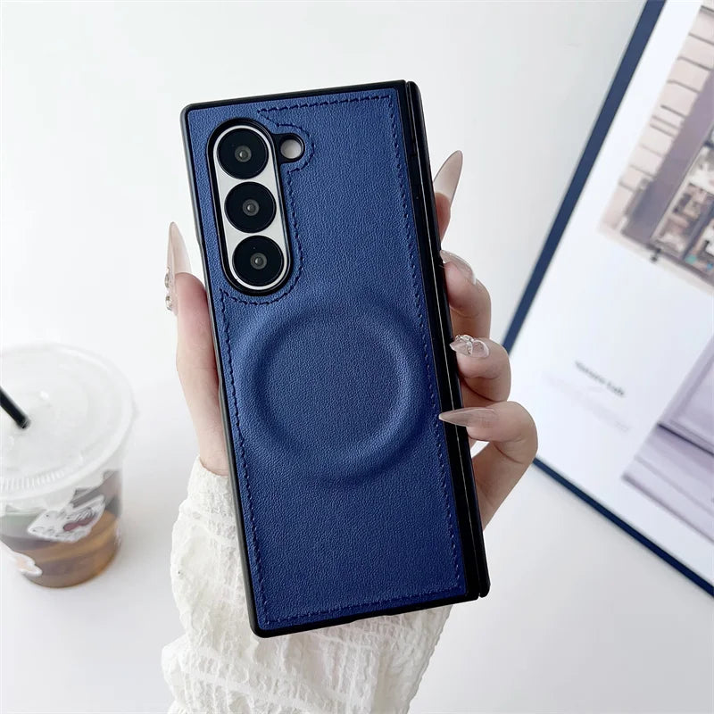 Samsung Galaxy Z Fold Vegan Leather MagSafe Case – Wireless Charging Compatible