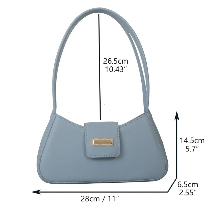 Minimalist Shoulder Bag for Women Simple Solid Color Underarm Bag