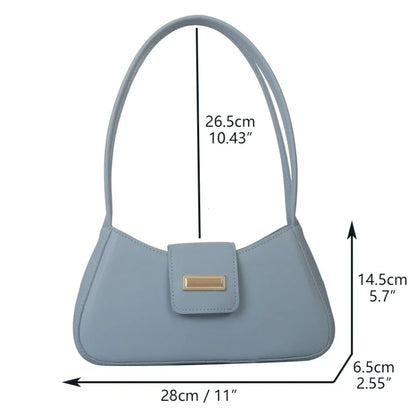 Minimalist Shoulder Bag for Women Simple Solid Color Underarm Bag