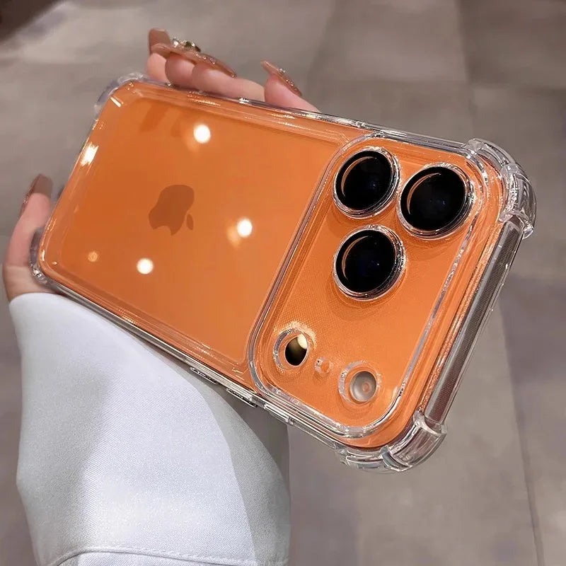 Electroplate Shockproof Clear iPhone Case with Lens Protector for iPhone 17 Series