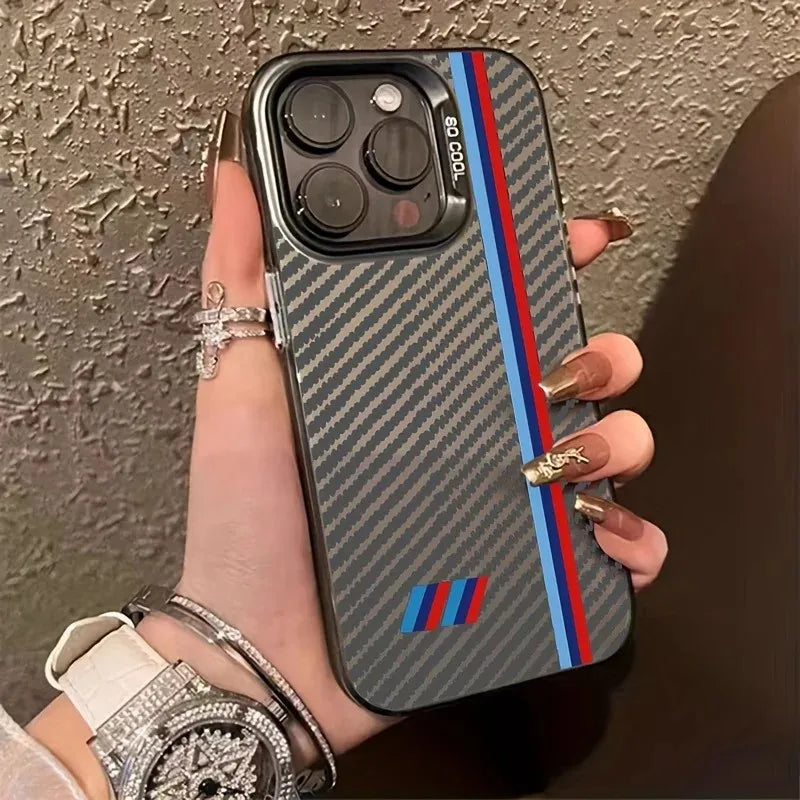 Carbon Fiber Racing Stripe iPhone Case – BMW M Style