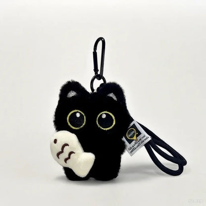 Black Cat Plush Keychain Bag Pendant 2pcs