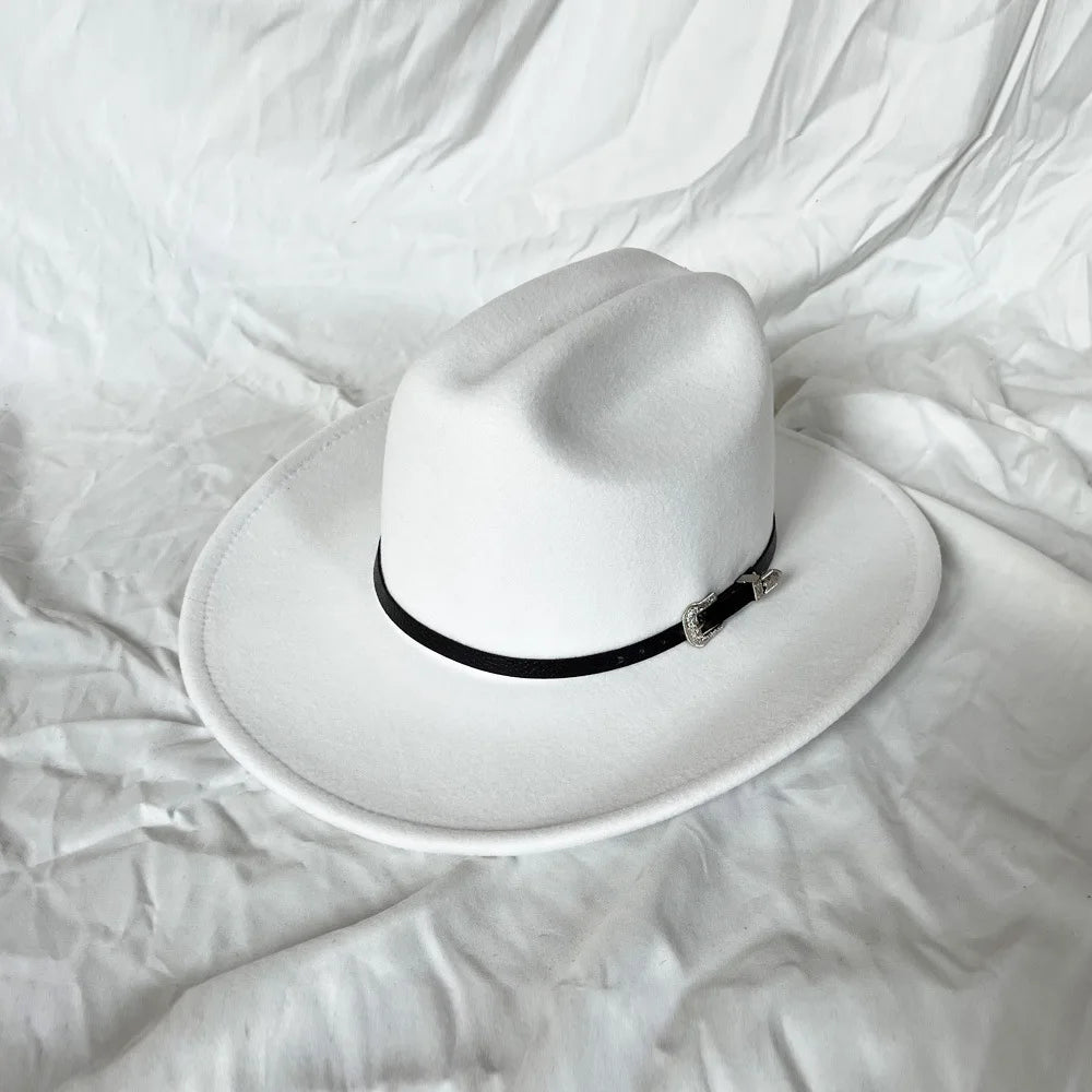 Wide Brim Cowboy Hat – Vintage Western Jazz Hat for Men & Women