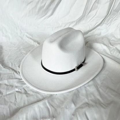Wide Brim Cowboy Hat – Vintage Western Jazz Hat for Men & Women