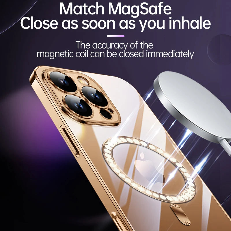 Electroplated MagSafe iPhone Case with Camera Lens Protector