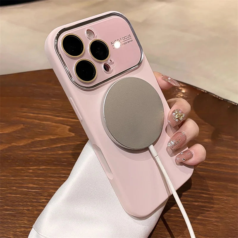 Magnetic Liquid Silicone iPhone Case – MagSafe Compatible with Camera Lens Protector