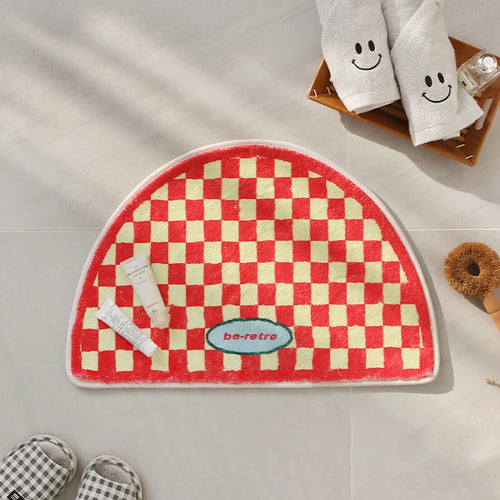 Checkerboard Bathroom Mat – Absorbent Anti-Slip Door Mat