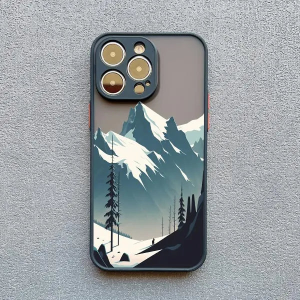 Mountain Peaks Landscape iPhone Case – Shockproof Frosted Cover