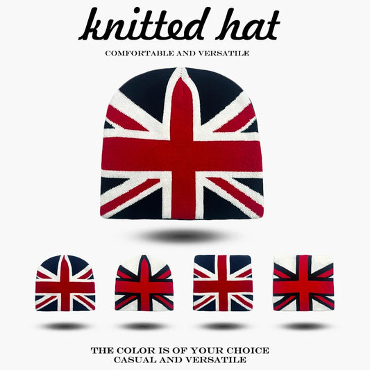 Union Jack Jacquard Beanie Hat – Unisex Streetwear Knit Cap