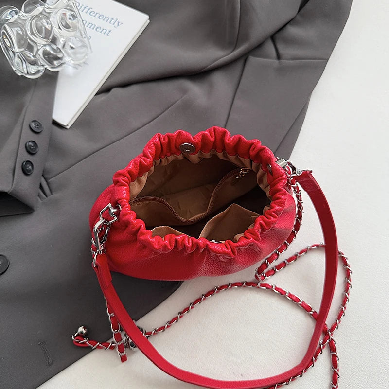 New Luxury Small PU Leather Solid Color Handbags