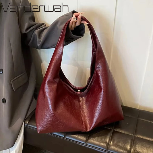 Designer Large PU Leather Hobo Underarm Bag