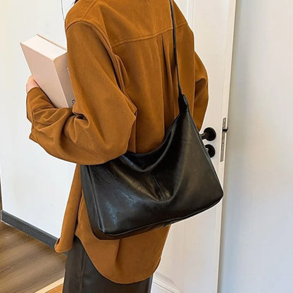 PU Leather Commuter Fashion Vintage Casual Tote Bag