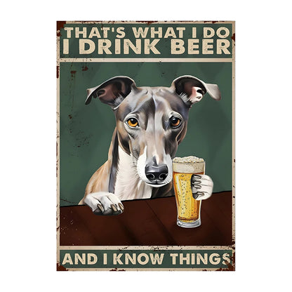 Funny Dog Beer Poster – That's What I Do I Drink Beer Wall Art