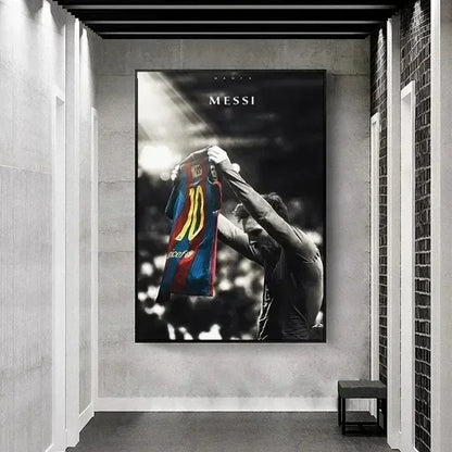 Lionel Messi Canvas Wall Art – Football Star Poster Print