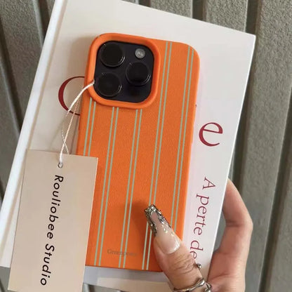 Striped Lichee Pattern iPhone Case – iPhone 11 to 17 Series