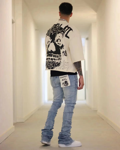 Gothic Skull Graphic T-Shirt Men's Oversized Cotton Tee