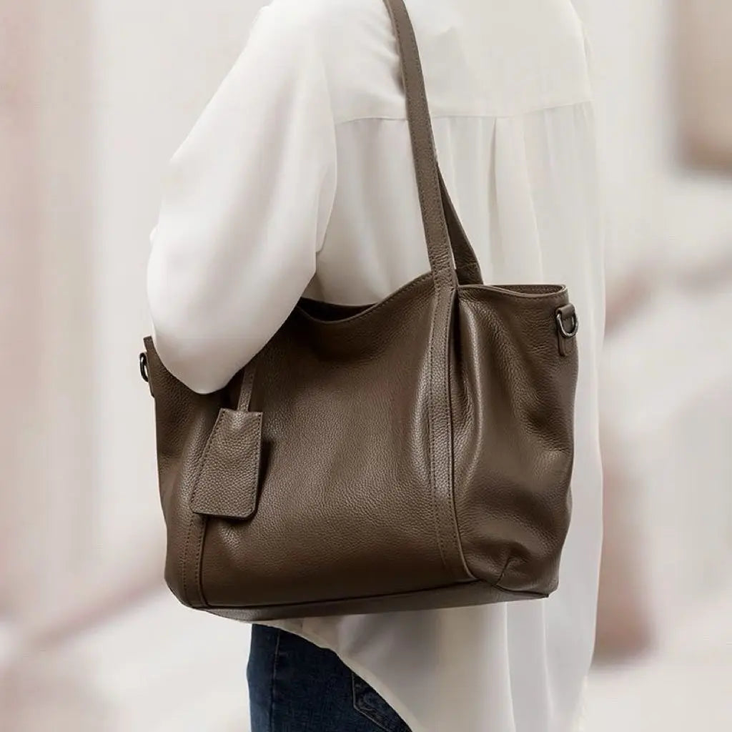 Genuine Leather Women's Large Tote Bag – Vintage Shoulder Handbag