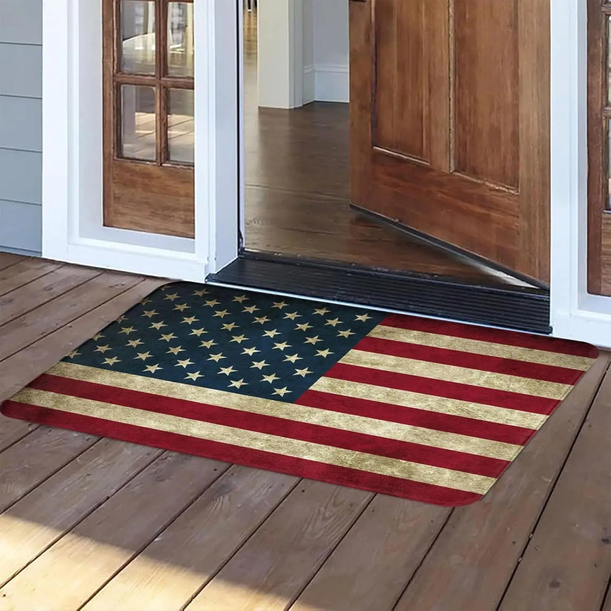 American Flag Patriotic Doormat – Anti-Slip Indoor Outdoor Welcome Mat