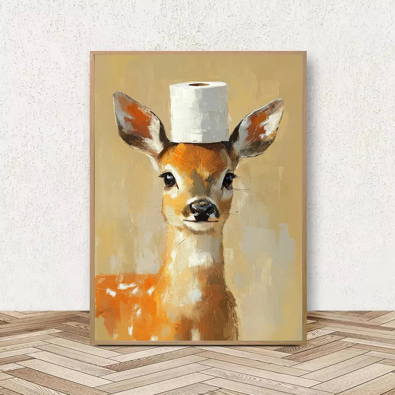 Watercolor Animal Wall Art Poster – Highland Cow, Fox, Cat & More