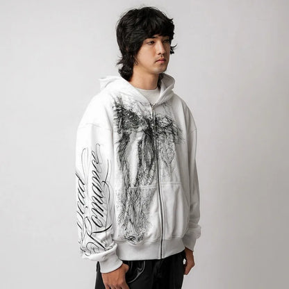 Y2K Graphic Hoodie & Thermal Sweatshirt Retro Hip Hop Street Style