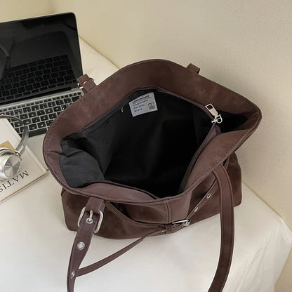 Women Faux Suede Large Capacity Shoulder Bag