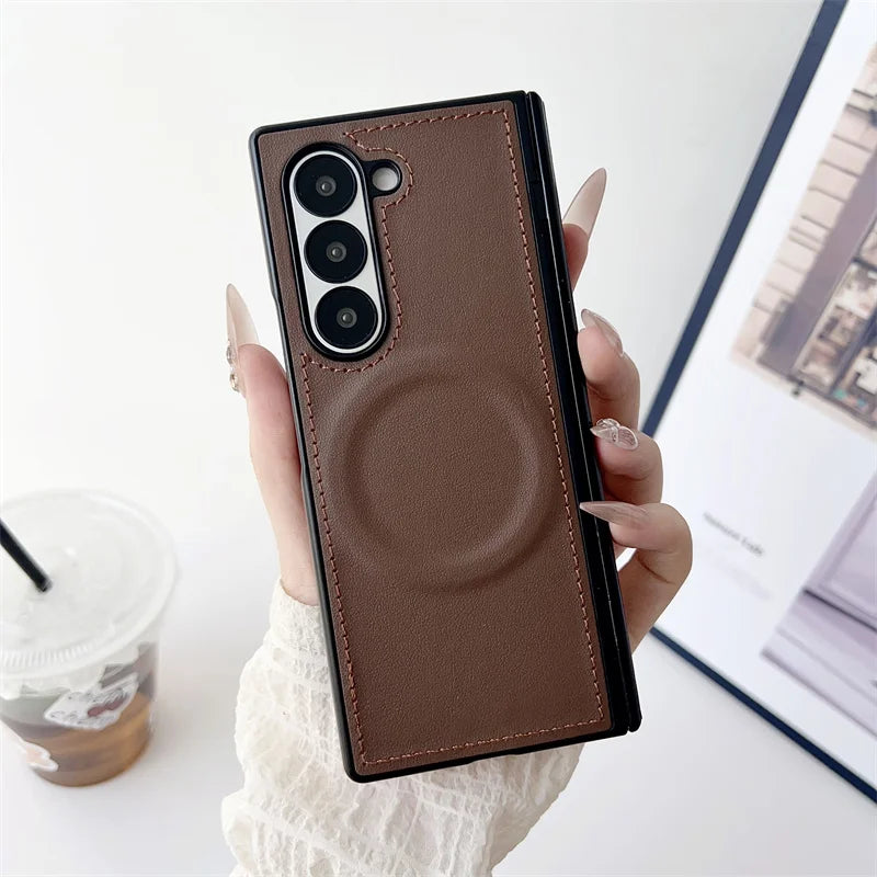 Samsung Galaxy Z Fold Vegan Leather MagSafe Case – Wireless Charging Compatible