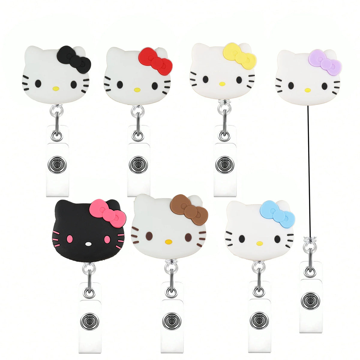 Sanrio Cat Retractable Badge Reel Keychain