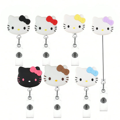Sanrio Cat Retractable Badge Reel Keychain