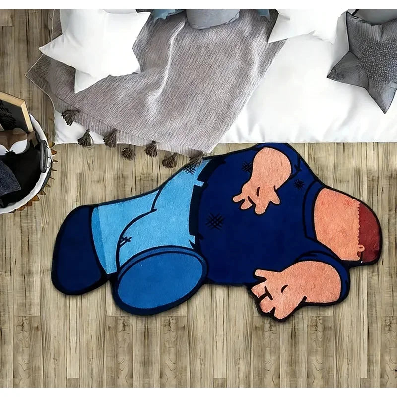 Cute Cartoon Character Rug – Soft Non-Slip Bedroom Floor Mat