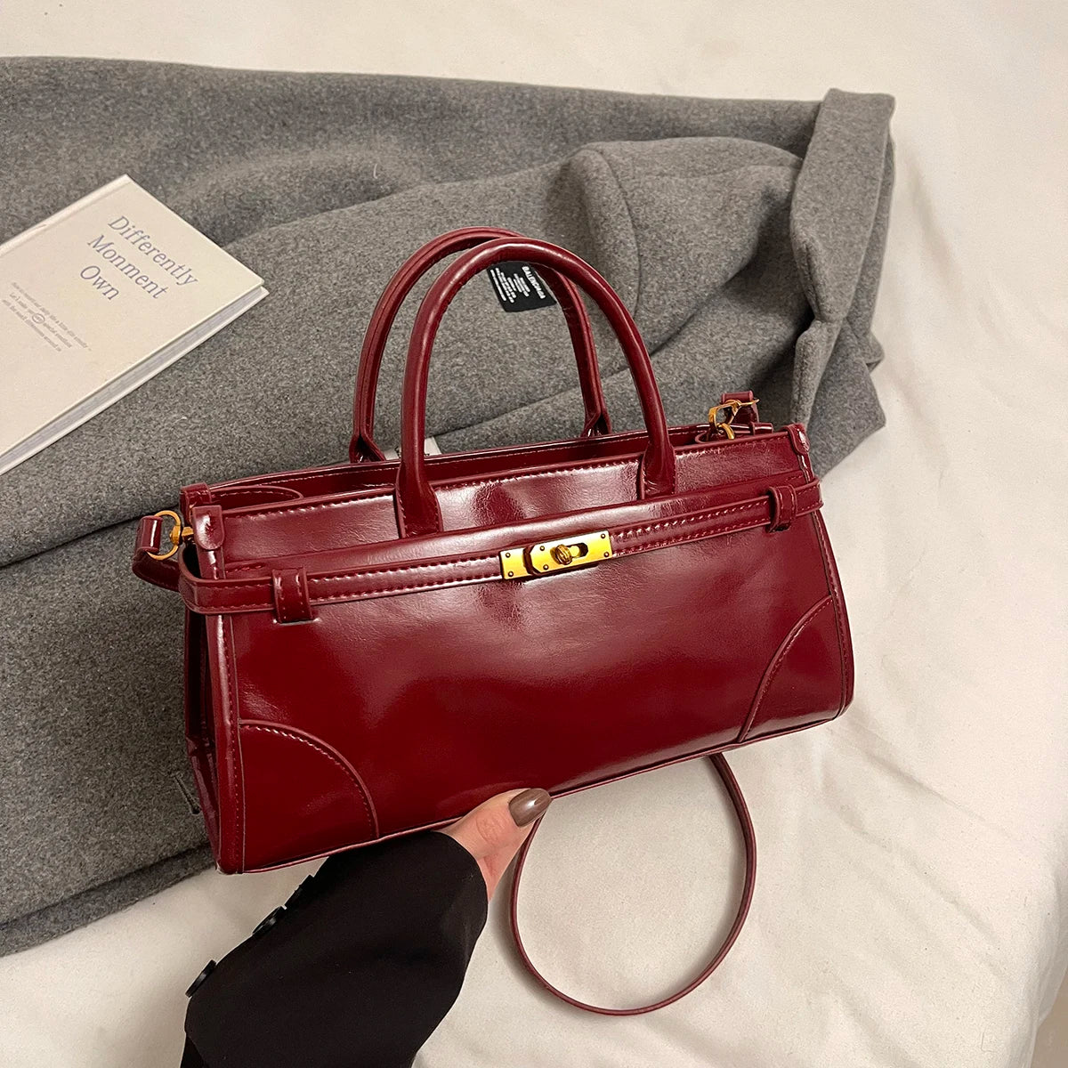 Small Pu Leather Crossbody Bags Lady Short Handle Shoulder Bag