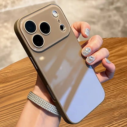 Candy Color Tempered Glass iPhone Case with Camera Protection